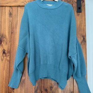 Zenana Teal Crew Neck Sweater